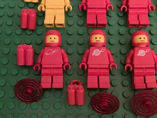 12 Vintage Lego Red Yellow Black  Spaceman Minifigure Classic Space lot