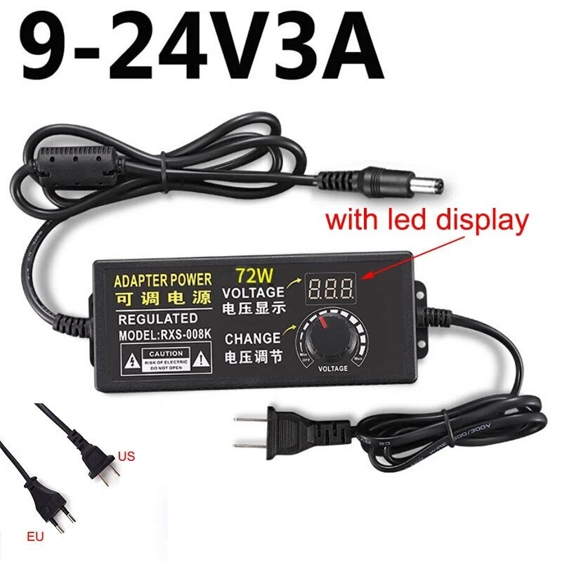 AC DC Adjustable Power Supply Adapter wall charger led display 18v 1A 2A 3A 5A - Image 4 of 4