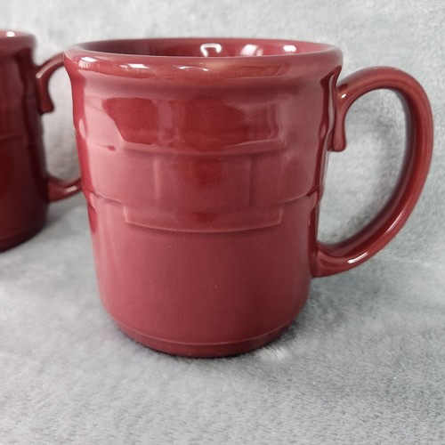 3 LONGABERGER KERAMIK TASSEN / TASSEN GEWEBT TRADITIONEN PAPRIKA ROT 12 Unzen 4" - Bild 9 von 13