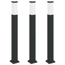 Image of Bollard Lights 3pcs 80cm Black Stainless Steel IP44 Outdoor Garden vidaXL