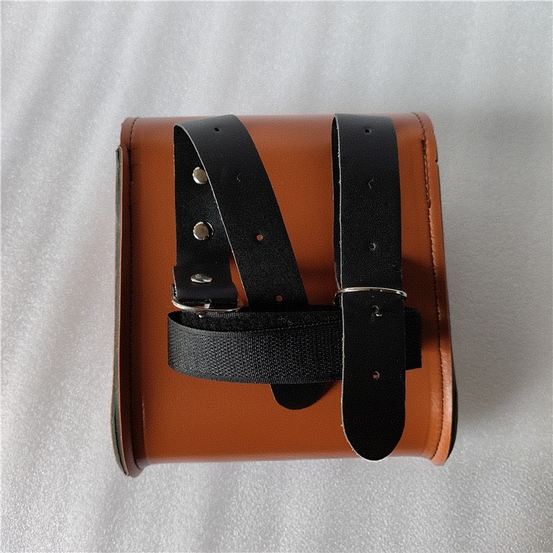 1x Motorcycle Saddle Luggage Pu Leather Side Tool Bag Storage Universal Brown