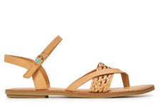Image of TOMS LEXIE SANDALS HONEY LEATHER SANDAL SIZE 6 RRP £60.00