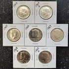 Set of Kennedy 90% & 40% Silver Half Dollar Coins 1964 thru 1969 (Lot of 7) 50c