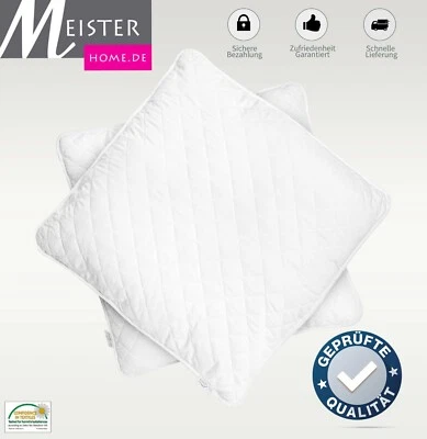 MEISTERHOME 2x Mikrofaser Kopfkissen Kissen Allergiker 80x80 cm Öko-tex