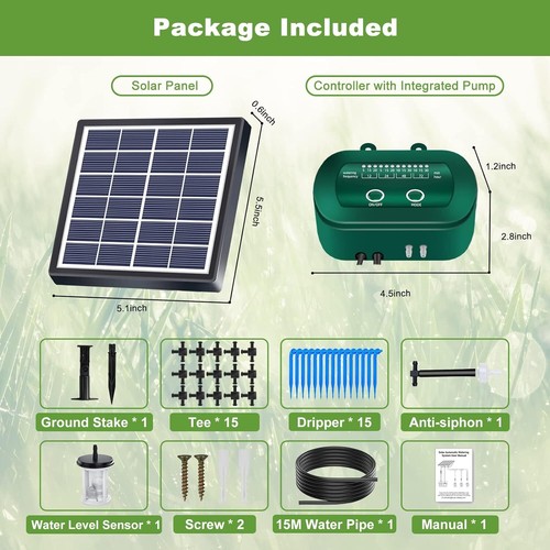 Solar Automatische Bewässerungssystem für Garten, Balkon,Greenhouse Pflanzen - Bild 11 von 20