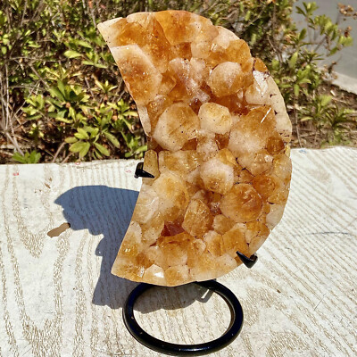 3.68LB Advanced deep orange lemon moon, natural crystal gift+base