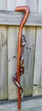 Wooden walking stick hand carved cobra Snake handmade wooden walking cane