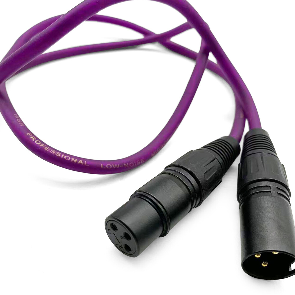 NEW XLR Microphone Cable Mic Cord 3 Ft 3-pin GTZ Audio Male to Female Purple 2