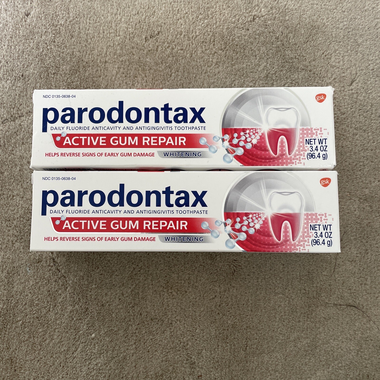 2 Pk Parodontax Active Gum Repair Whitening Toothpaste Bleeding Gums