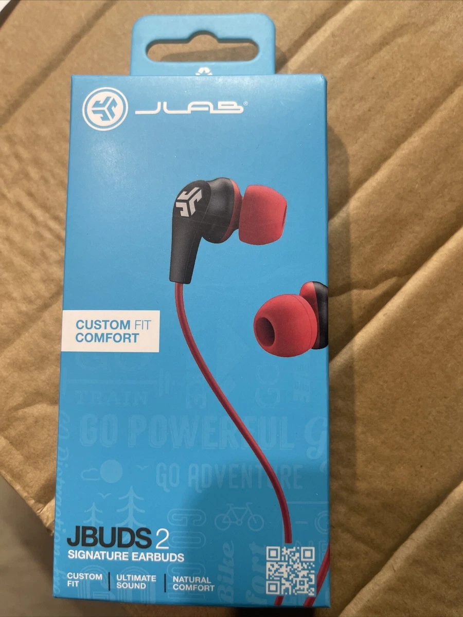 JLAB Jbuds 2 Signature Earbuds Custom Fit Natural Comfort Ultimate Sound RED NEW