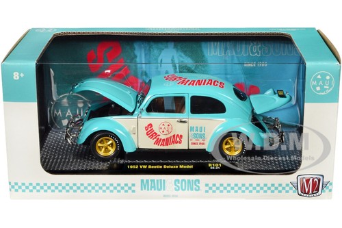 1952 VOLKSWAGEN BEETLE DELUXE MODEL "MAUI & SONS" 1/24 DIECAST BY M2 40300-101 A - Picture 6 of 6