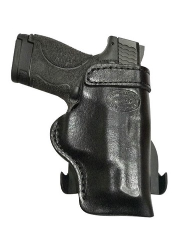 Leather Kydex Paddle Gun Holster LH RH For Glock 43 w/ CT Laserguard - Picture 2 of 5