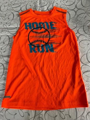 JUMPING BEANS Boys Size Medium 5/6 Orange Graphic Tank Top NWOT - Picture 1 of 7