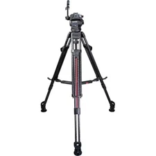 Cartoni Focus 8 Fluid Head 100mm 3-Section Aluminum Smart Stop Tripod Spreaders