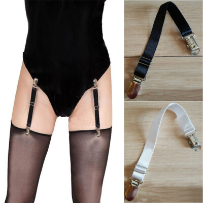 Women Metal Clips Elastic Leg Garter Straps Belt Thigh High Stockings Suspender