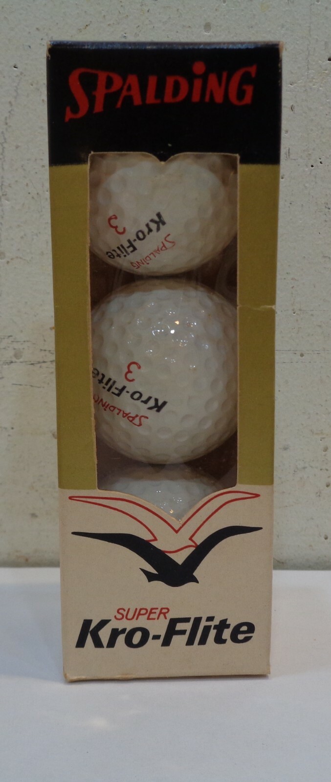 Vintage 1960's Sleeve 3 Balls Spalding Super KroFlite Golf Balls NOS