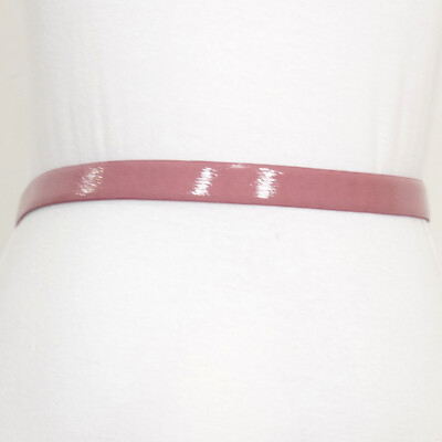 RALPH LAUREN Rose Purple Patent Saffiano Leather Silver Buckle Logo Belt M RALPH LAUREN Rose Purple Patent Saffiano Leather Silver  main image 4