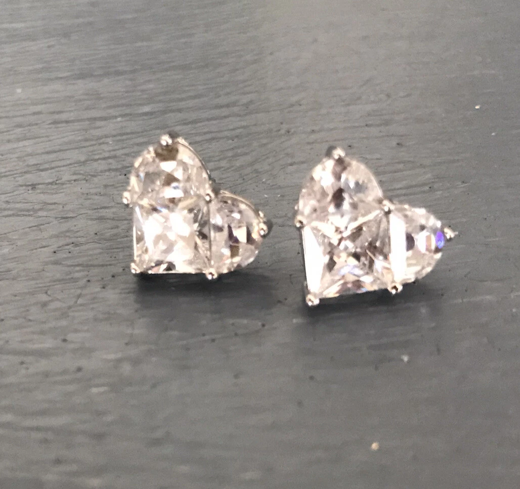 Cubic zirconia hotsell heart earrings