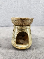 Natural Brown Stone Tealight Tart Warmer Candle Wax Melter Scented Oil 4.5"