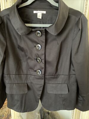 Kenneth Cole black Evening jacket,cotton&nylon,pristine,faux pockets SZ 14