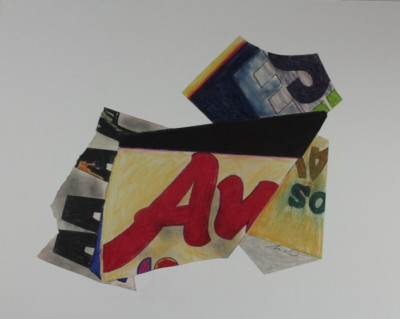 Zeichnung Pastellkreide Typografie III Decollage Willy Meyer-Osburg Norddeutsch