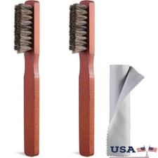 Horse Hair Shoe Brush Set Professional Leather Polish Applicator Cleaning Cloth