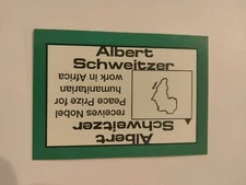 PERSPECTIVE Time Line Game ALBERT SCHWEITZER 1992 card used History free ship