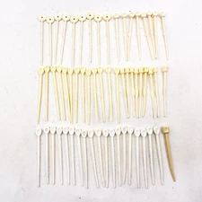 Vintage White Cream Hair Curler Roller Pins Picks Plastic Fasteners Lot of 58