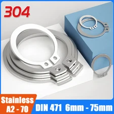 A2 Stainless Steel External Circlips Retaining Rings Snap CirClip 6mm to 75mm