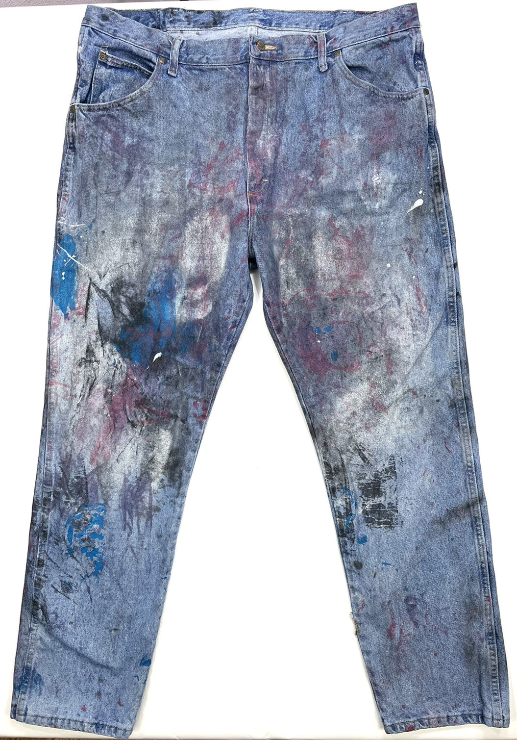 vintage WRANGLER Work Worn Painter Jeans Mens 42x32 A… Gem