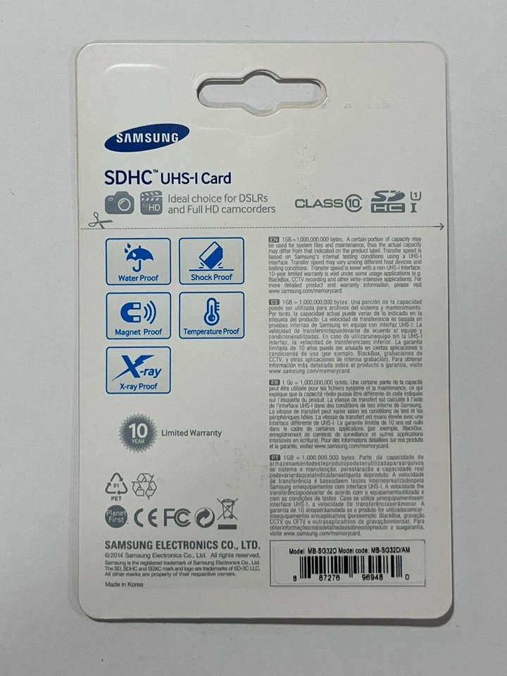 New Samsung 32GB PRO Class 10 SDHC up to 90MB/sMB-SG32D/AM - Image 3 of 3