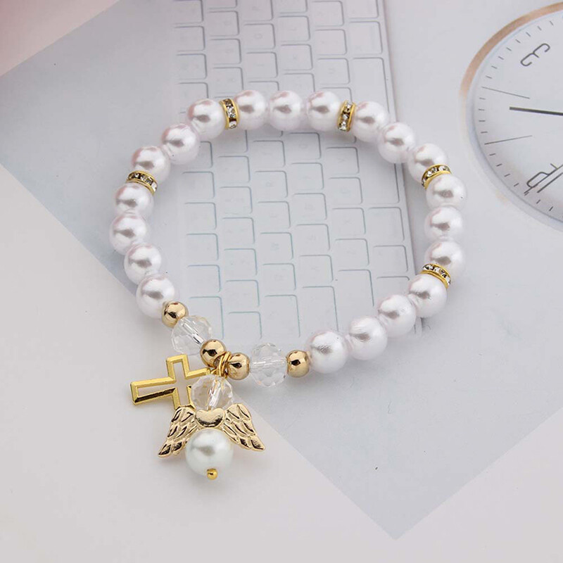Baby Shower Favor Christening Bracelet Angel Baby Shower Girl Boy Baptism Gift) eBay