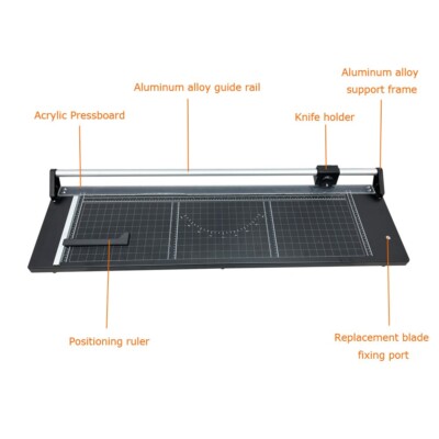 36'' Rotary Paper Cutter Manual Paper Trimmer with Angle Line & Self Sharpening