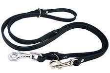 6 Way European Multifunctional Leather Dog Leash Braided 42"-84" long 3/4" wide
