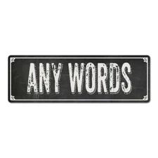 ANY WORDS Shabby Chic Black Custom Chalkboard Metal Sign Decor 106180050001