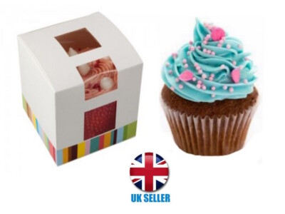 EINZELNE CUPCAKE BOXEN FEE KUCHENBOX HALTER MUFFINHÜLLE RECYCELBAR BIOLOGISCH ABBAUBAR 