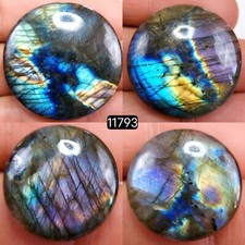 4 Pcs 160 Cts Natural Labradorite Cabochon Gemstone Lot 35X35-19X19mm R-11793
