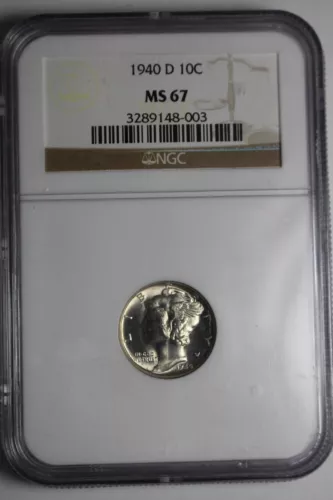 1940 D Mercury Dime MS67 NGC #003
