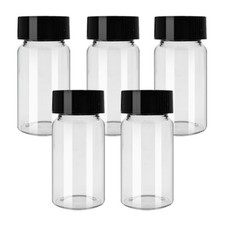 5pcs/lot Clear/ brown Glass Seal Bottle Sample Vials With Plastic Lid Screw Cap