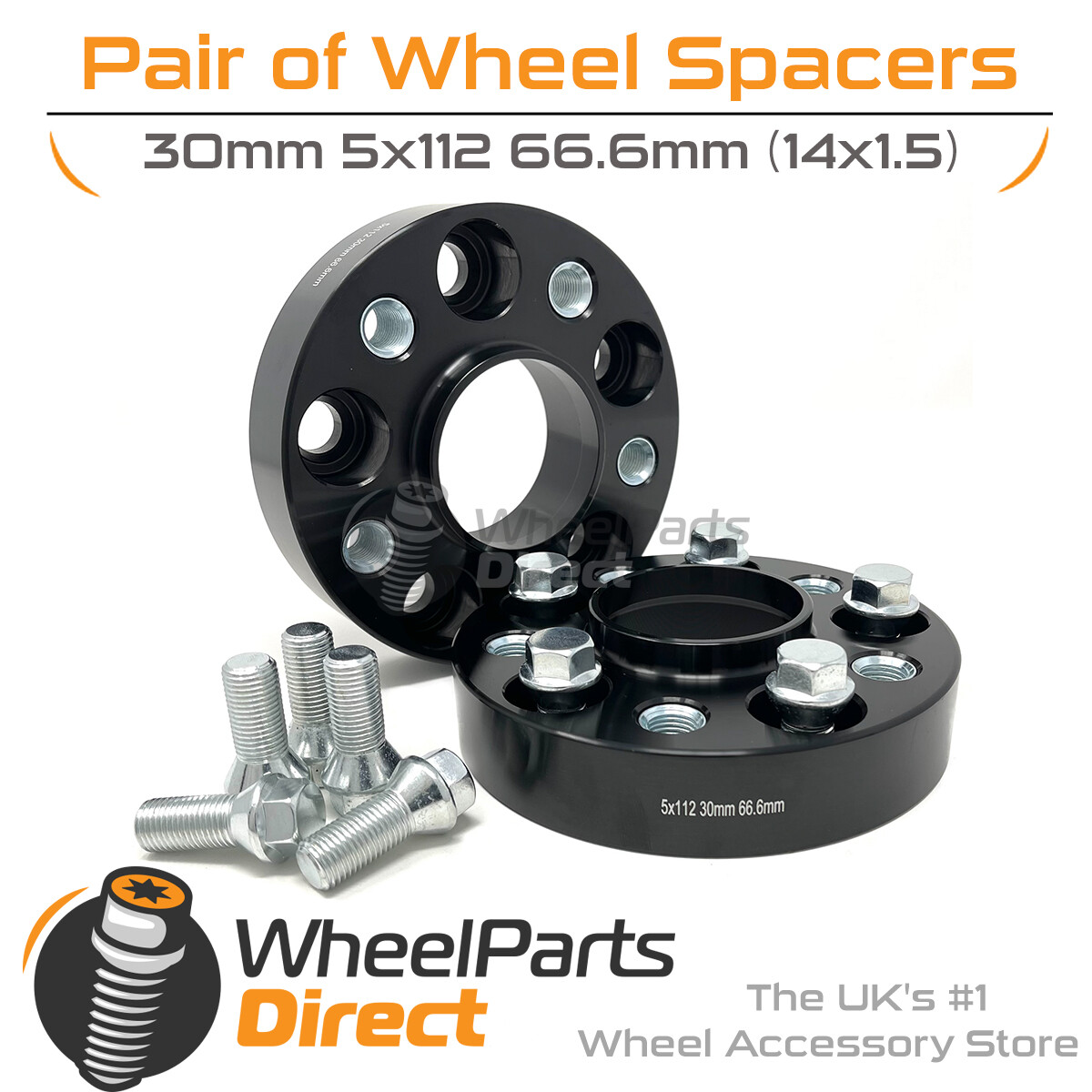 Bolt-On Wheel Spacers (2) 5x112 66.6 30mm for Audi S6 [C7] 12-18