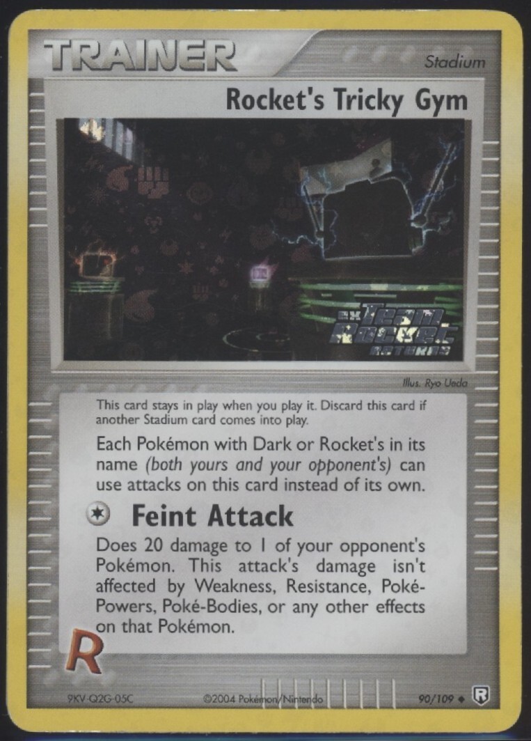 Rocket's Tricky Gym Reverse Holo Pokemon Card 90/109 Rocket Returns EXCELLENT
