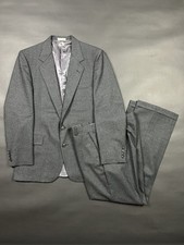 1970s Vintage Grey Pinstripe Tailored Wool Suit Men's Medium