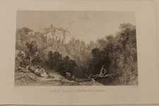 1800 B/W PRINT AYDEN CASTLE NORTHUMBERLAND 19CM X 13CM P2805