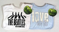 SET OF 2 ~ Beatles Baby Bibs ~ Love Me Do Bib + Abbey Road Bib