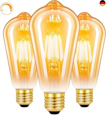 SCNNC Edison Vintage Glühbirne E27 Dimmbar 6W ST64 Retro LED Warmweiß 2700K, A