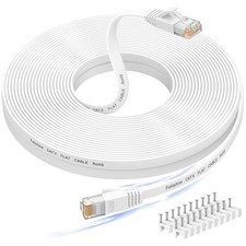 Flat Ethernet Cable CAT 6 Stranded 4 Pairs 10Gbps RJ45 100ft New