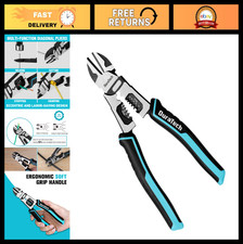 4-in-1 Diagonal Cutting Pliers 8" Heavy Duty Side-Cutters with Wire Stripper & E