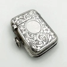 ANTIQUE VESTA CASE STERLING SILVER GEORGE V BIRMINGHAM 1916 WILMOT