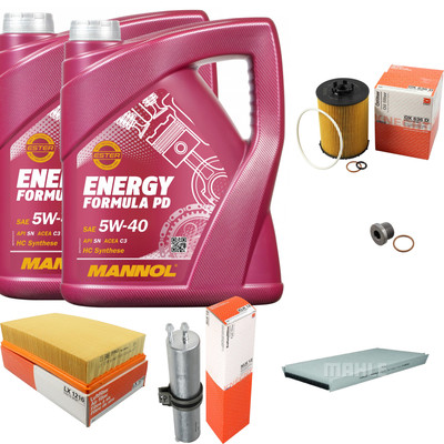 MAHLE Inspektionspaket 10 L MANNOL Energy Formula PD 5W-40 für BMW 7er 750i Li