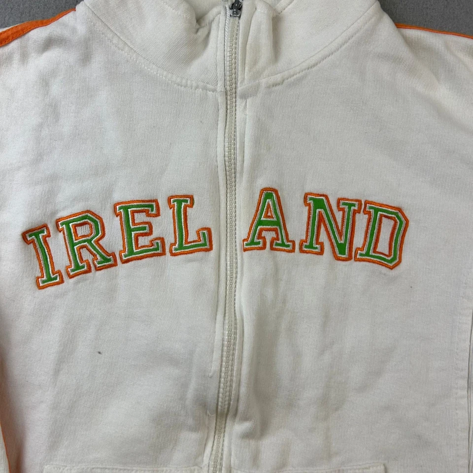 Ireland Track Jacket Womens Medium Ivory Mock Neck Full Zip Long Sleeves * - Image 3 of 4